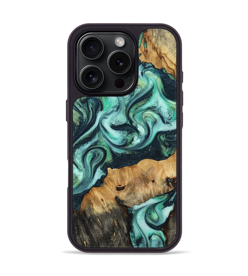 iPhone 16 Pro Wood Phone Case - Newt (Green, 796401)