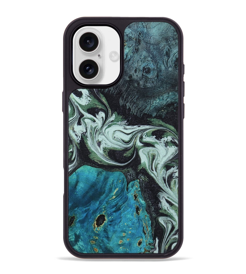 iPhone 16 Plus Wood Phone Case - Katlin (Green, 796403)