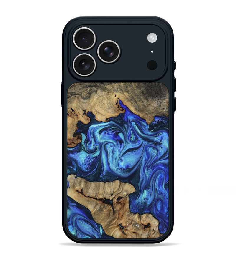 iPhone 17 Pro Max Wood Phone Case - Hosea (Blue, 796428)