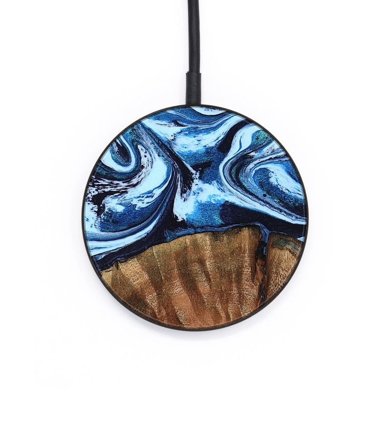 Circle Wood Wireless Charger - Madilyn (Blue, 796429)