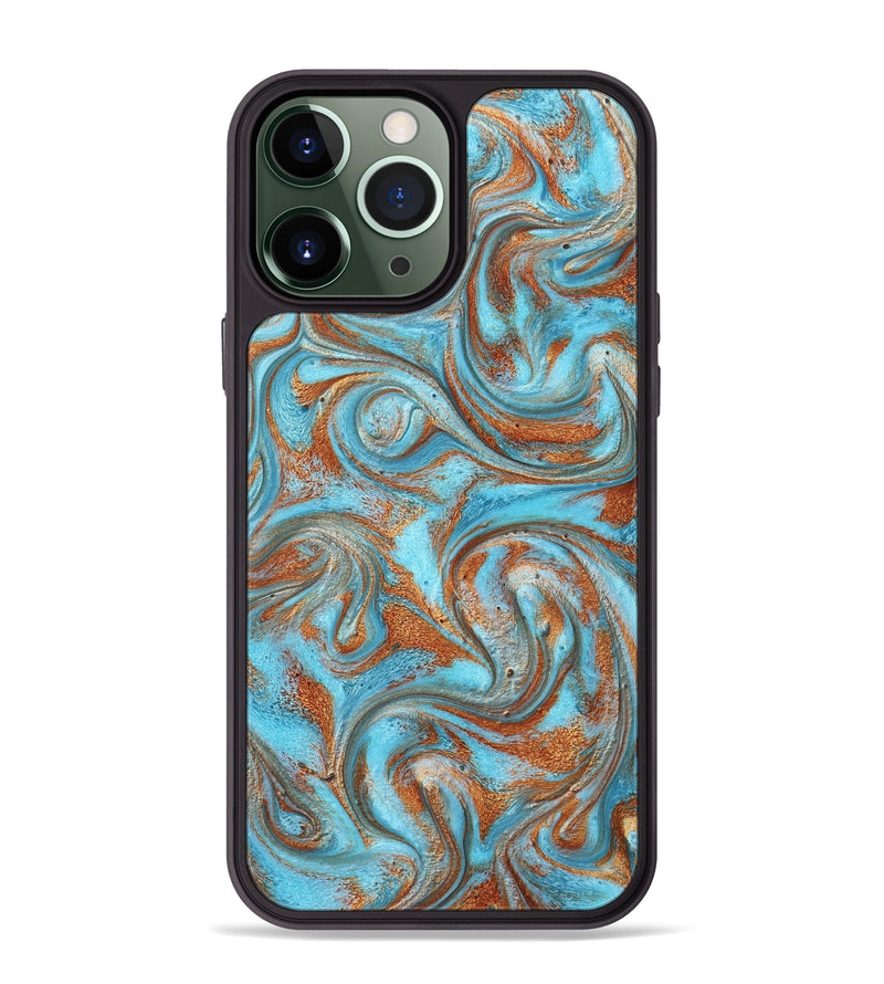 iPhone 13 Pro Max ResinArt Phone Case - Lavinia (Teal & Gold, 796493)