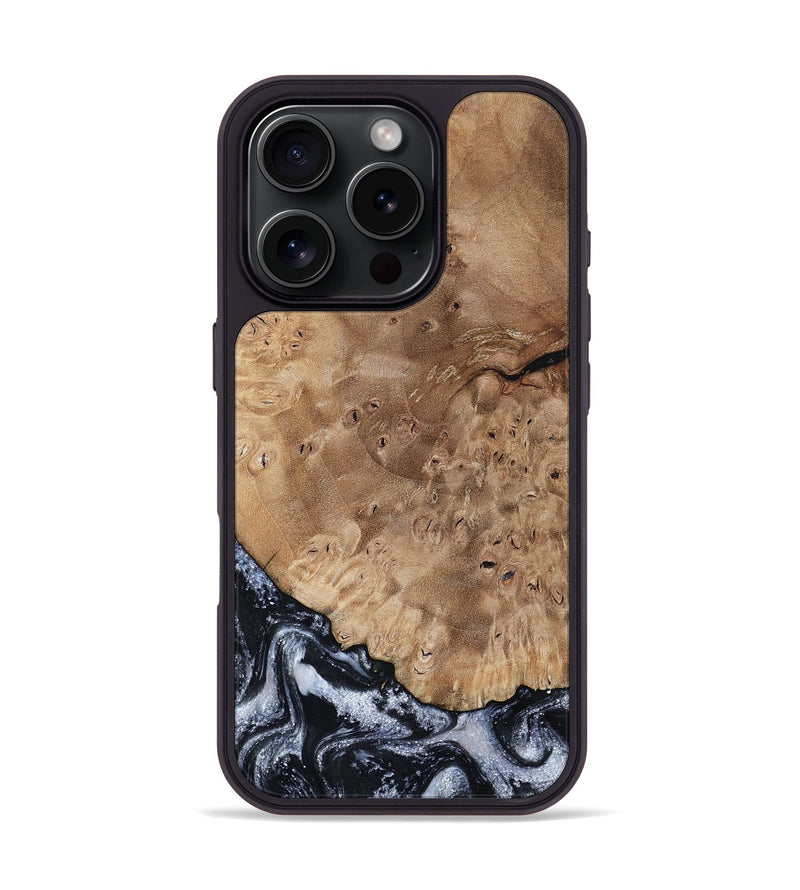iPhone 16 Pro Wood Phone Case - Micaela (Black & White, 796504)