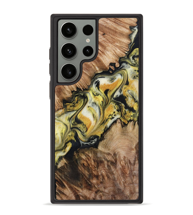 Galaxy S23 Ultra Wood Phone Case - Leatha (Black & White, 796505)