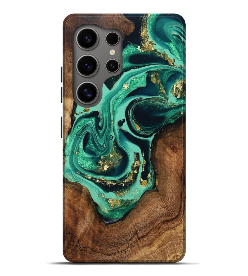 Galaxy S25 Ultra Wood Live Edge Phone Case - Mitch (Green, 796539)