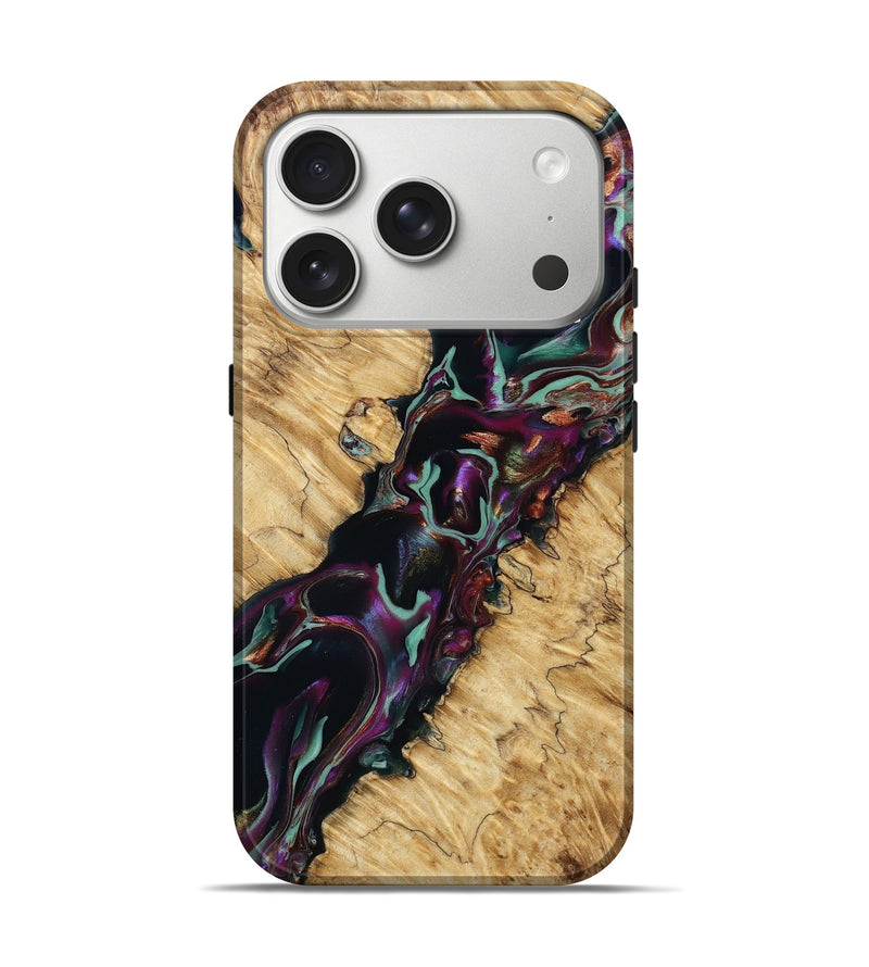 iPhone 17 Pro Wood Live Edge Phone Case - Sena (Purple, 796828)
