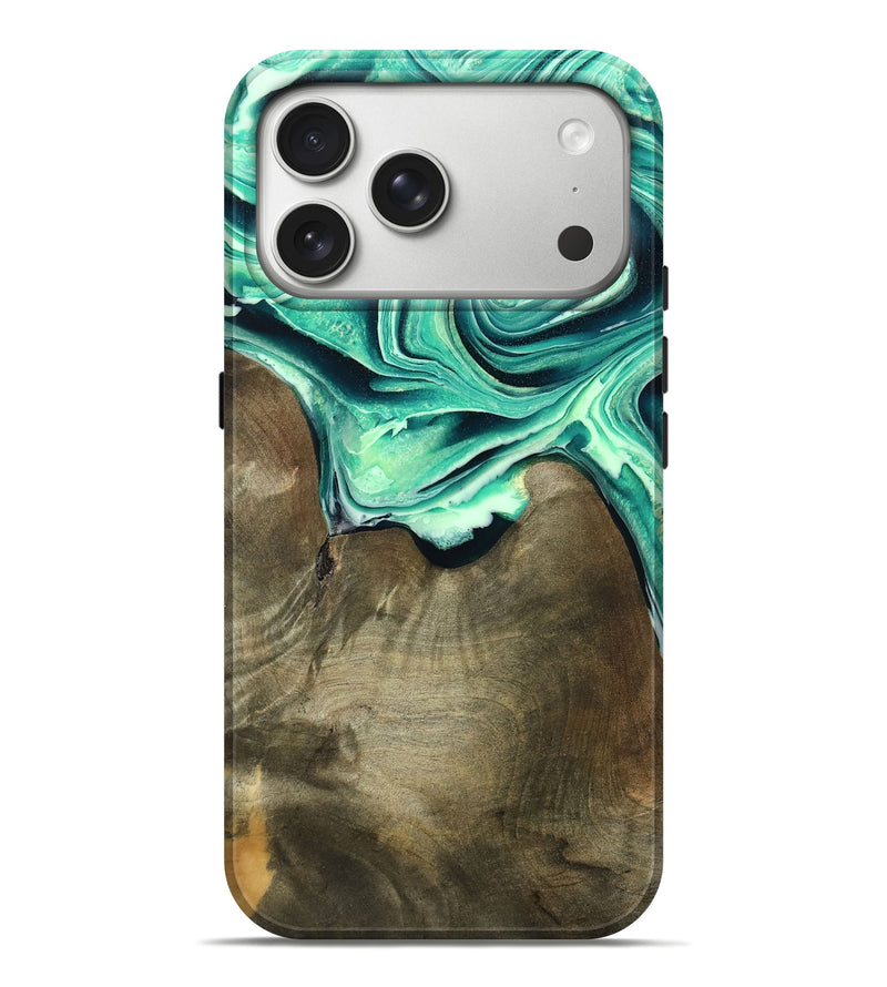iPhone 17 Pro Max Wood Live Edge Phone Case - Glen (Green, 796831)
