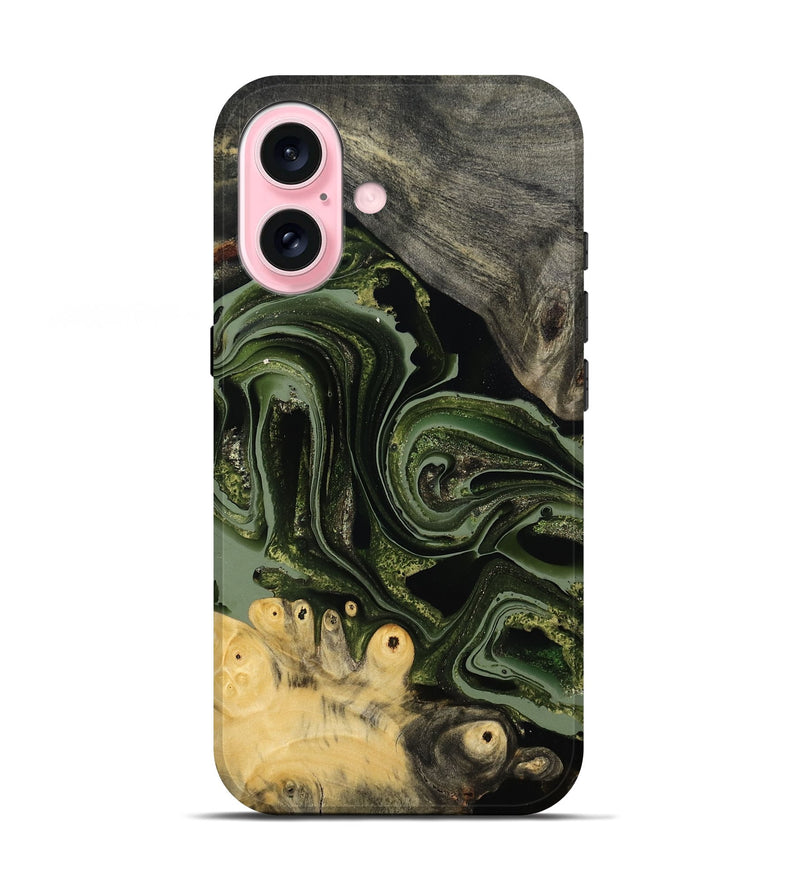 iPhone 17 Wood Live Edge Phone Case - Casie (Green, 796832)