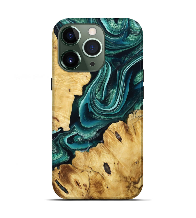 iPhone 13 Pro Wood Live Edge Phone Case - Navy (Green, 796841)