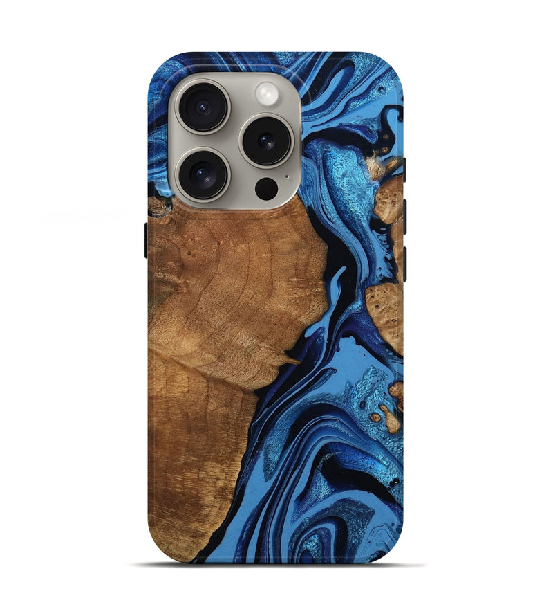 iPhone 16 Pro Wood Live Edge Phone Case - Marni (Blue, 796847)