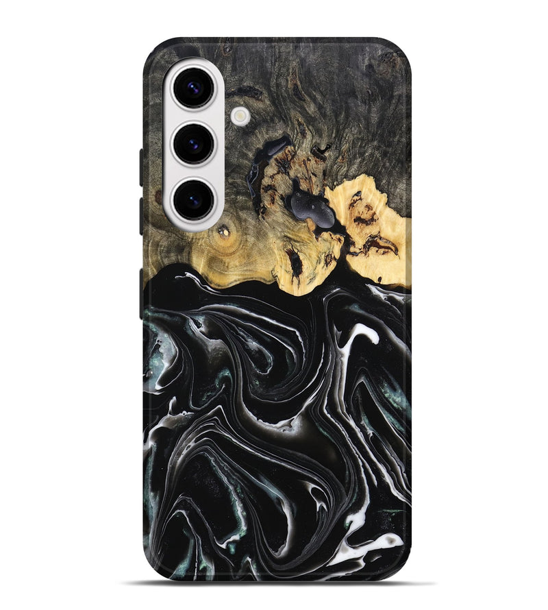 Galaxy S25 Plus Wood Live Edge Phone Case - Joel (Black & White, 796850)