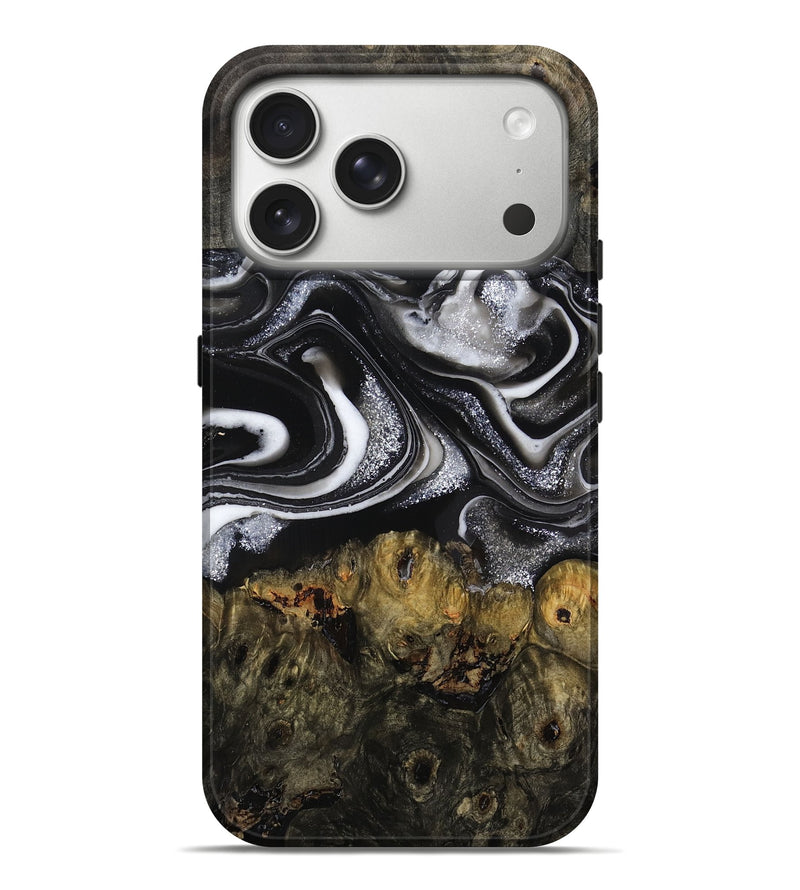 iPhone 17 Pro Max Wood Live Edge Phone Case - Tillman (Black & White, 796867)