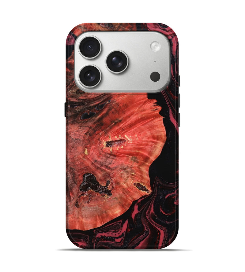 iPhone 17 Pro Wood Live Edge Phone Case - Leander (Red, 796869)