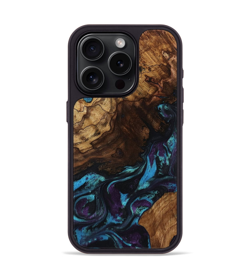 iPhone 15 Pro Wood Phone Case - Katlin (Purple, 796939)