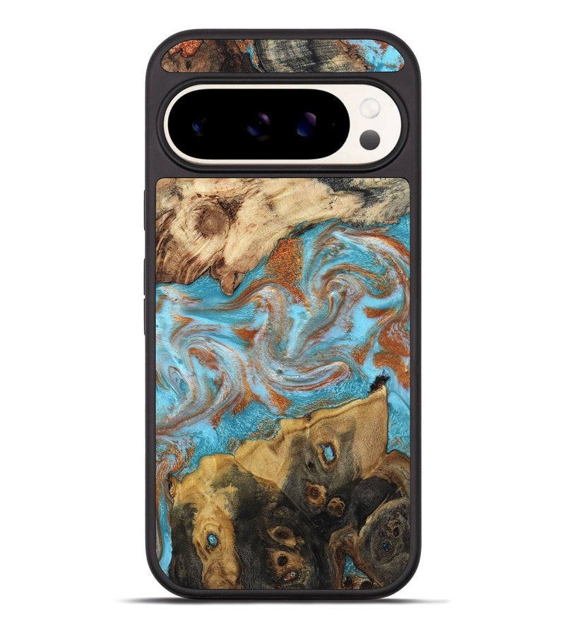 Pixel 9 Pro XL Wood Phone Case - Kahlil (Teal & Gold, 796956)