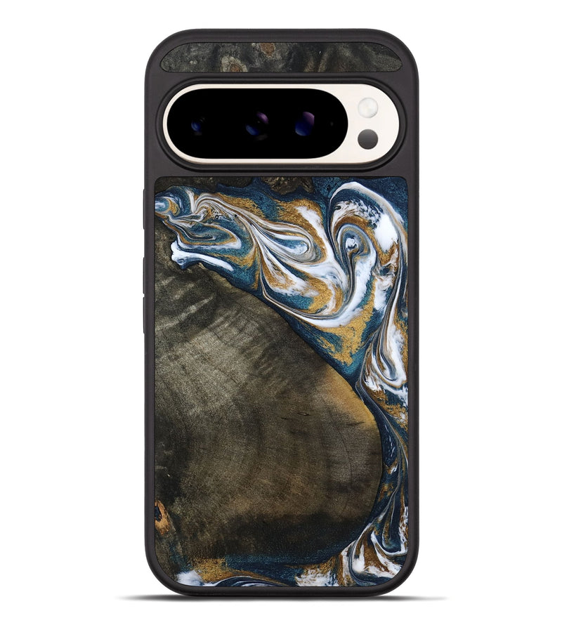 Pixel 10 Pro XL Wood Phone Case - Irving (Teal & Gold, 796965)