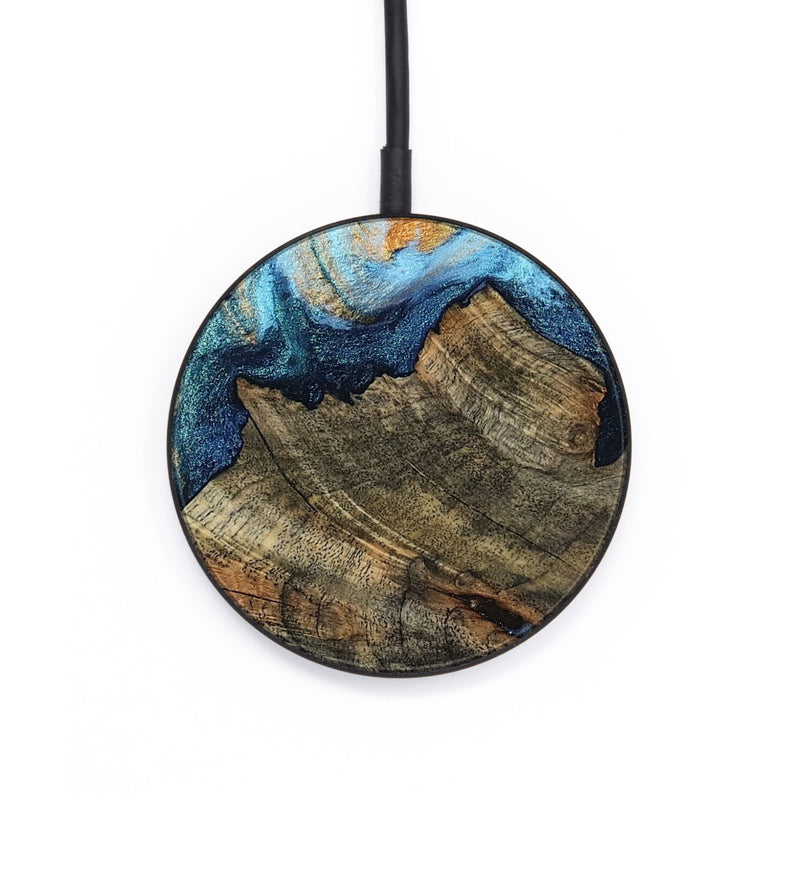 Circle Wood Wireless Charger - Ayra (Teal & Gold, 796967)