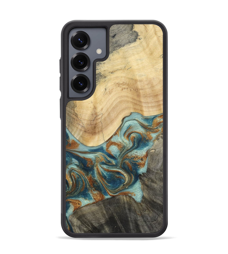 Galaxy S25 Plus Wood Phone Case - Maliyah (Teal & Gold, 797023)