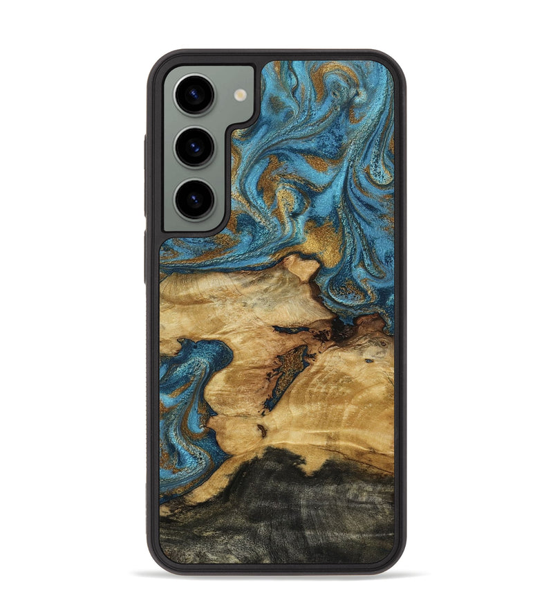 Galaxy S23 Plus Wood Phone Case - Ahmir (Teal & Gold, 797025)