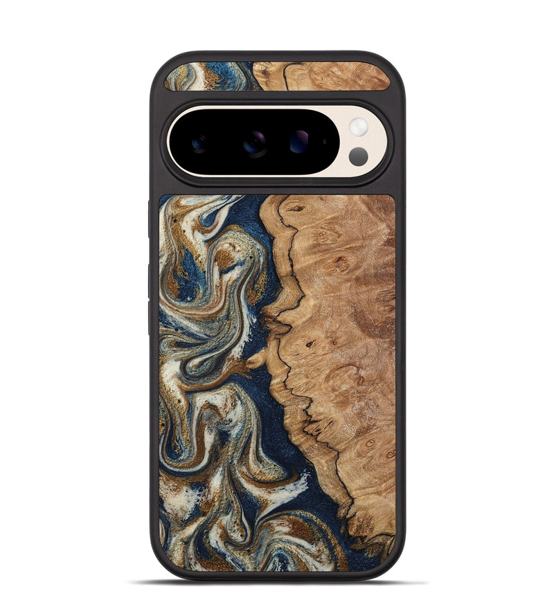 Pixel 10 Pro Wood Phone Case - Annie (Teal & Gold, 797028)