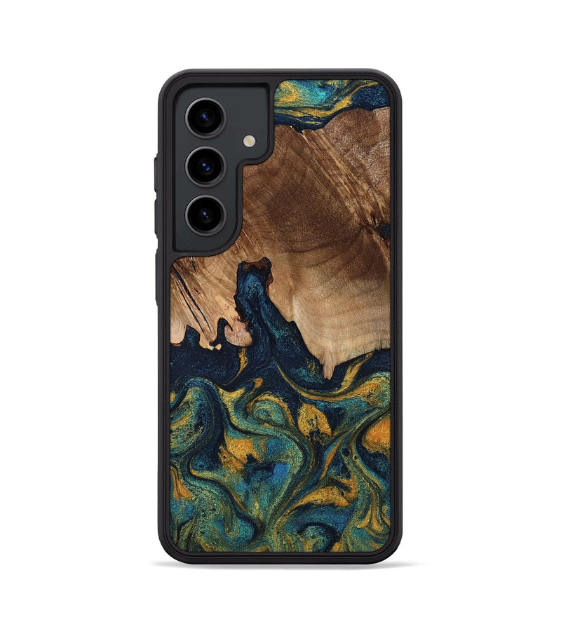 Galaxy S24 Wood Phone Case - Janis (Teal & Gold, 797030)