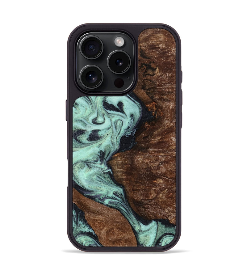 iPhone 16 Pro Wood Phone Case - Dania (Green, 797058)