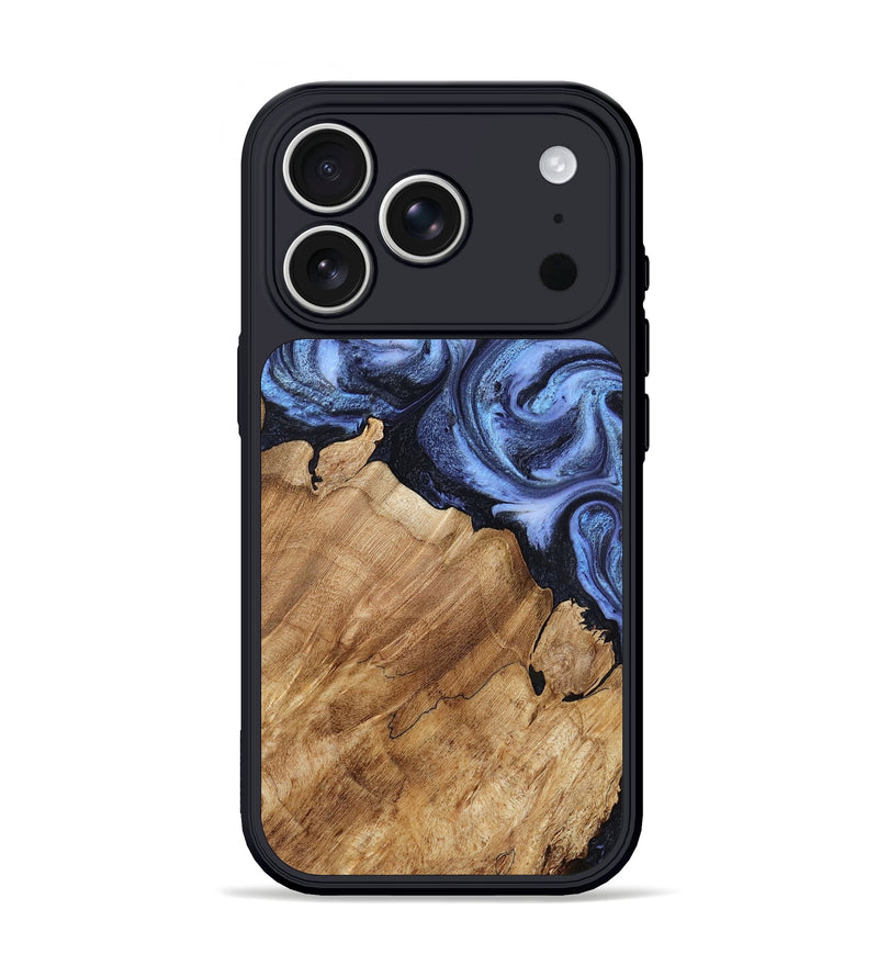 iPhone 17 Pro Wood Phone Case - Angelo (Blue, 797074)