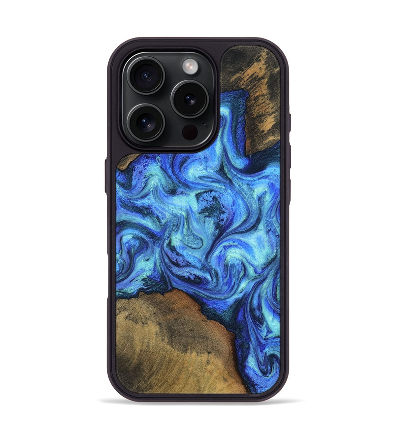 iPhone 16 Pro Wood Phone Case - Donie (Blue, 797078)