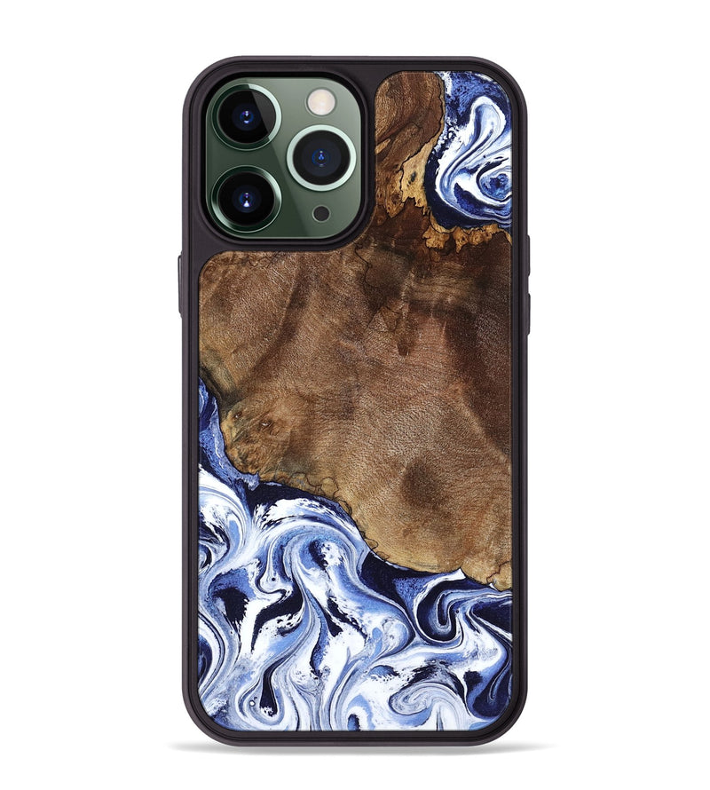iPhone 13 Pro Max Wood Phone Case - Kelley (Blue, 797079)