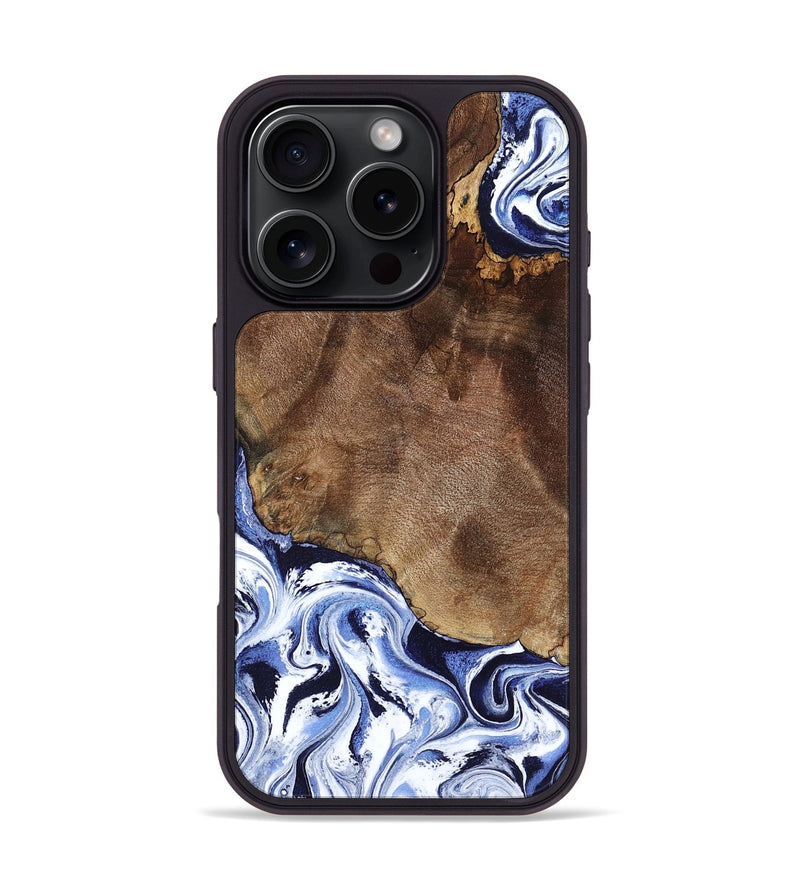 iPhone 16 Pro Wood Phone Case - Kelley (Blue, 797079)