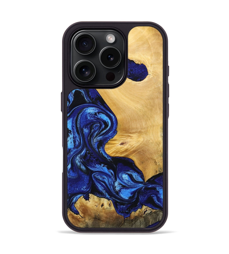 iPhone 16 Pro Wood Phone Case - Adalee (Blue, 797090)