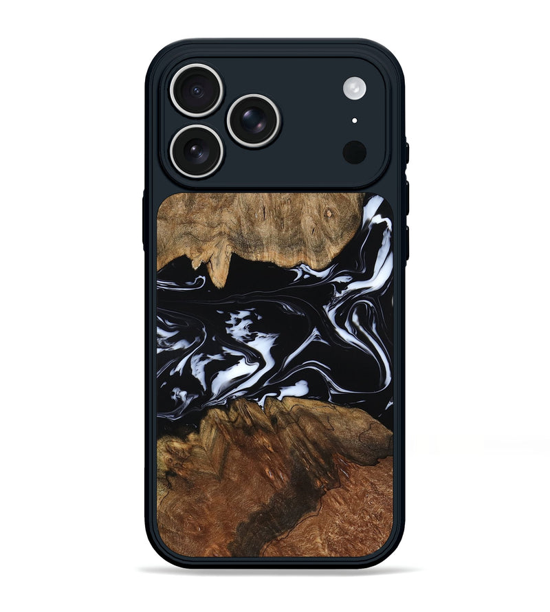 iPhone 17 Pro Max Wood Phone Case - Spencer (Black & White, 797136)