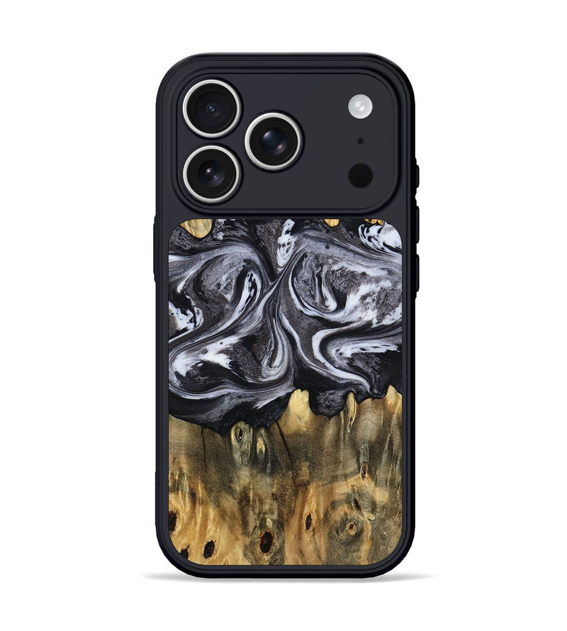 iPhone 17 Pro Wood Phone Case - Addie (Black & White, 797140)