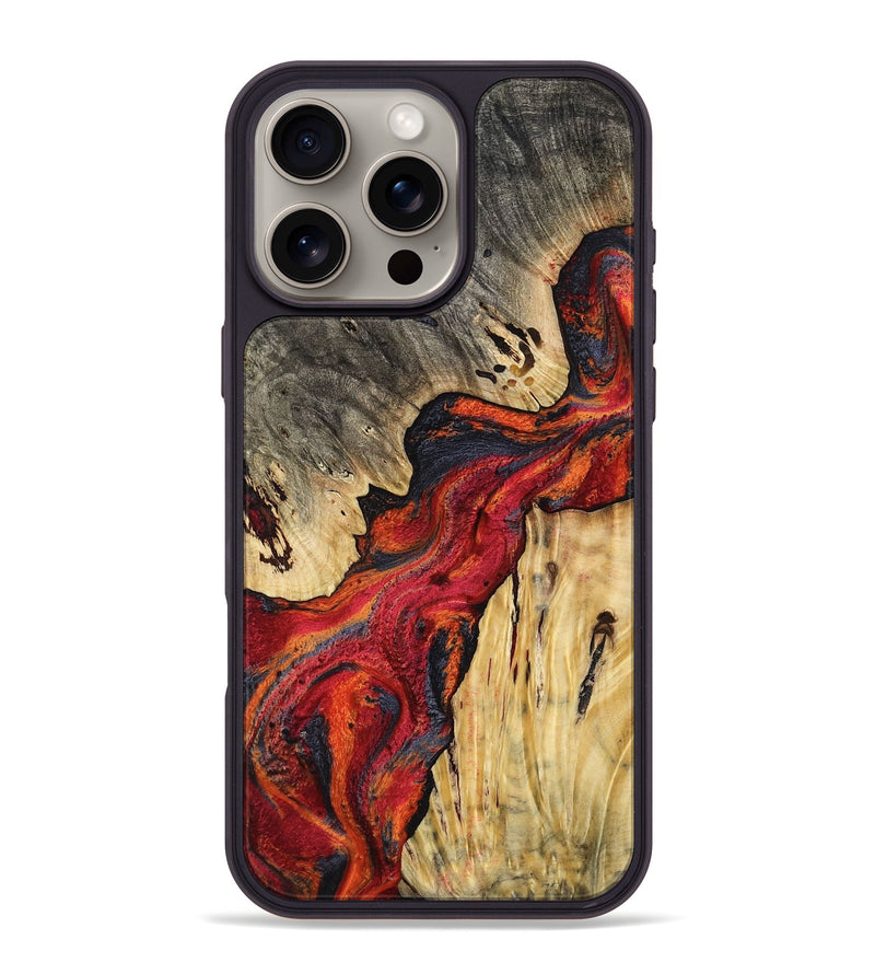 iPhone 16 Pro Max Wood Phone Case - Dario (Red, 797150)