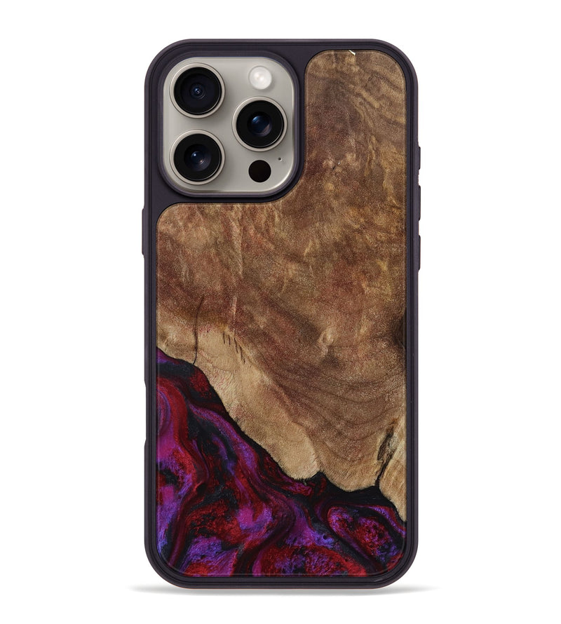iPhone 16 Pro Max Wood Phone Case - Dino (Red, 797177)