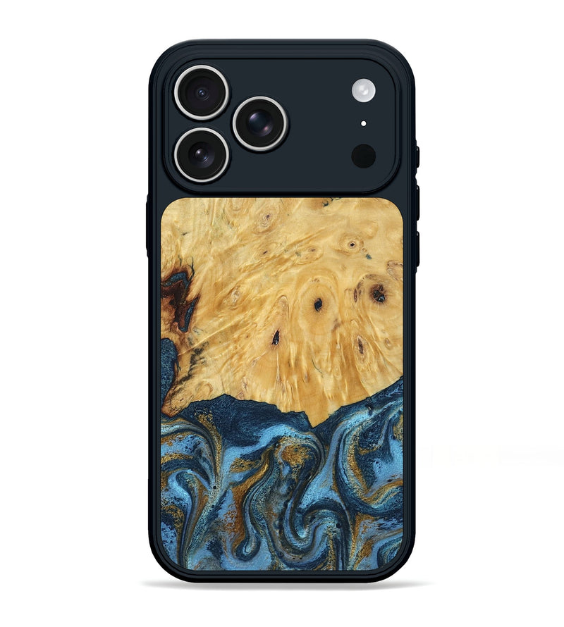 iPhone 17 Pro Max Wood Phone Case - Luanne (Teal & Gold, 797313)