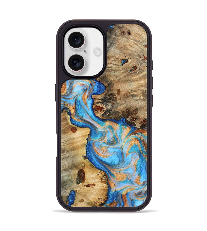 iPhone 17 Wood Phone Case - Jaquan (Teal & Gold, 797314)