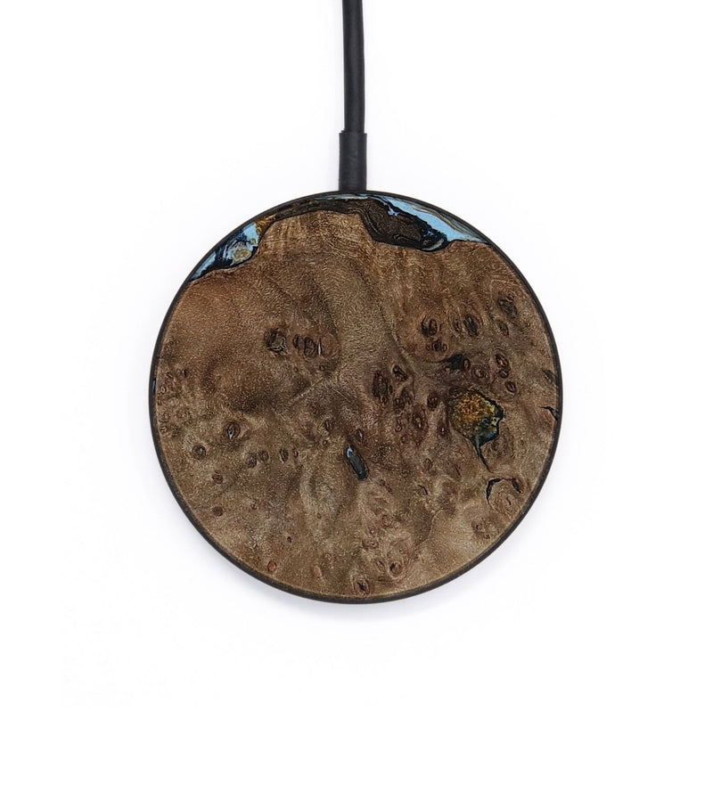 Circle Wood Wireless Charger - Yamilex (Teal & Gold, 797326)