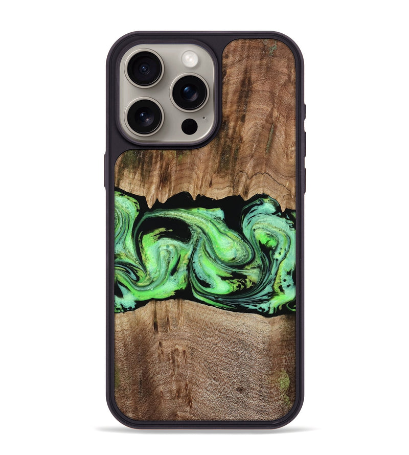 iPhone 15 Pro Max Wood Phone Case - Nestor (Green, 797357)