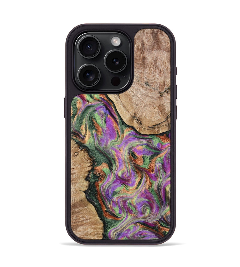 iPhone 15 Pro Wood Phone Case - Leah (Green, 797358)