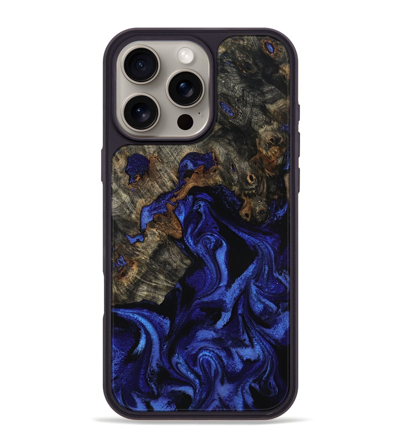 iPhone 16 Pro Max Wood Phone Case - Christa (Blue, 797369)