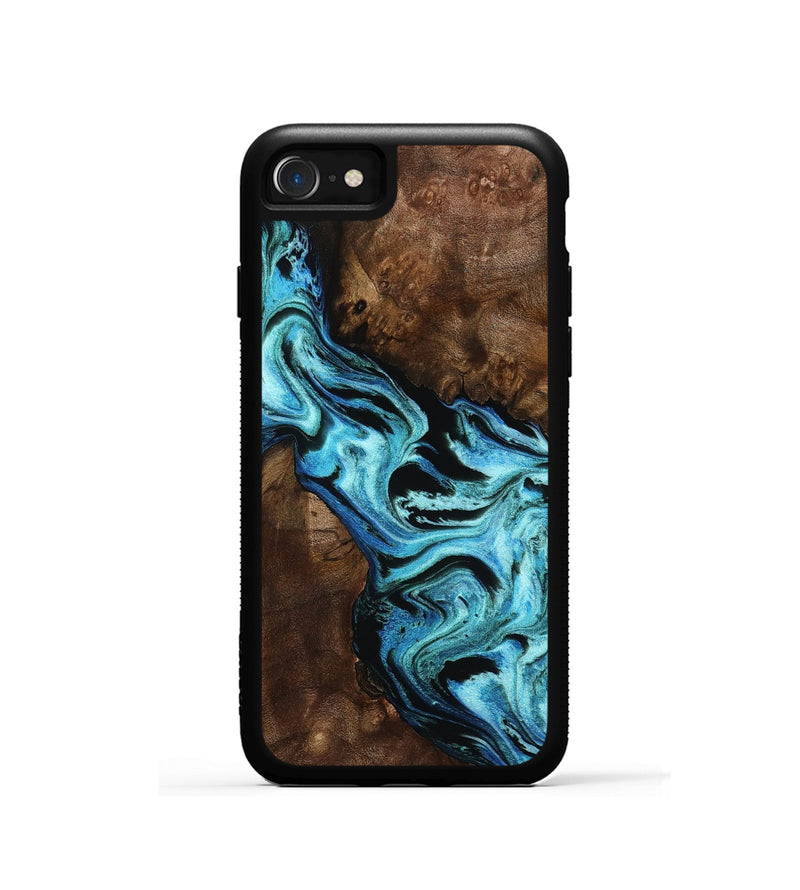 iPhone SE Wood Phone Case - Wendi (Blue, 797374)
