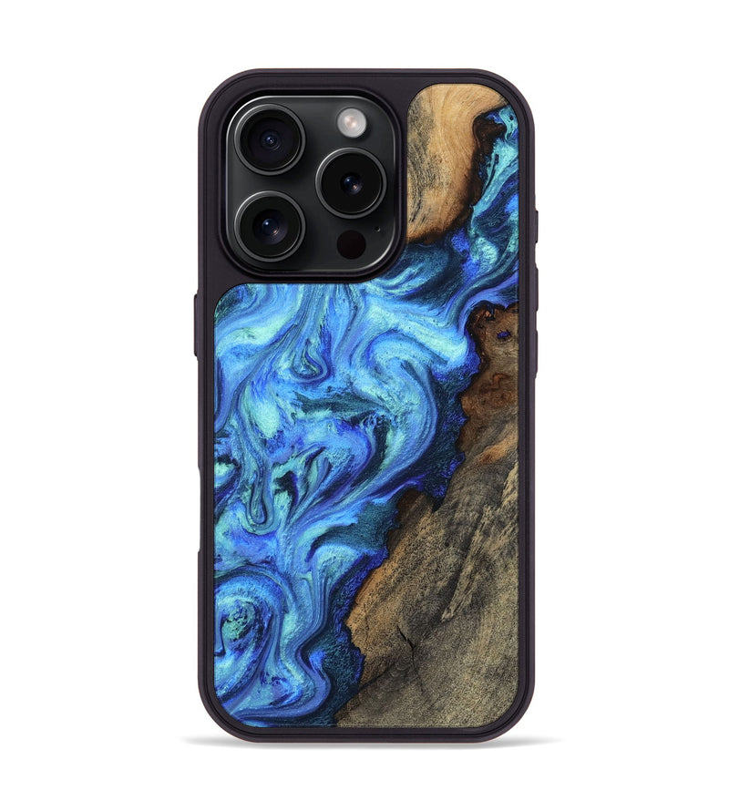 iPhone 16 Pro Wood Phone Case - Anders (Blue, 797378)