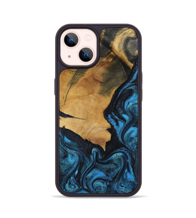iPhone 14 Wood Phone Case - Lilian (Blue, 797379)