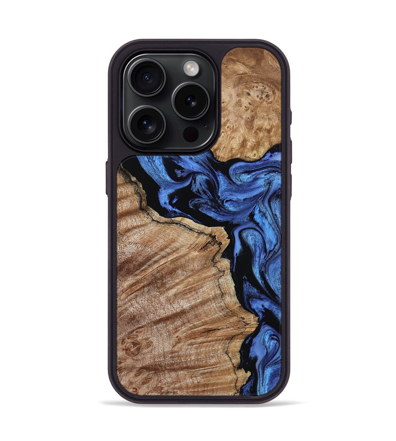 iPhone 15 Pro Wood Phone Case - Martina (Blue, 797381)