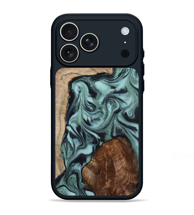 iPhone 17 Pro Max Wood Phone Case - Dariana (Green, 797384)