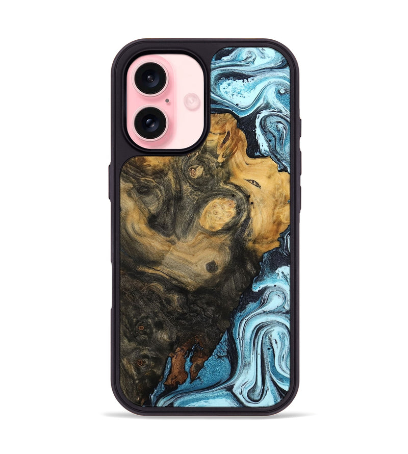 iPhone 16 Wood Phone Case - Oliver (Blue, 797388)