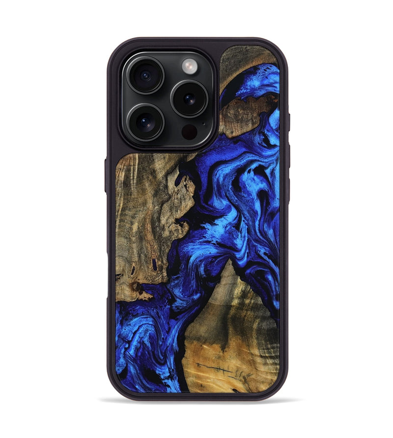iPhone 16 Pro Wood Phone Case - Pearle (Blue, 797389)