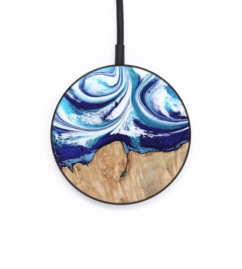 Circle Wood Wireless Charger - Abbie (Blue, 797393)