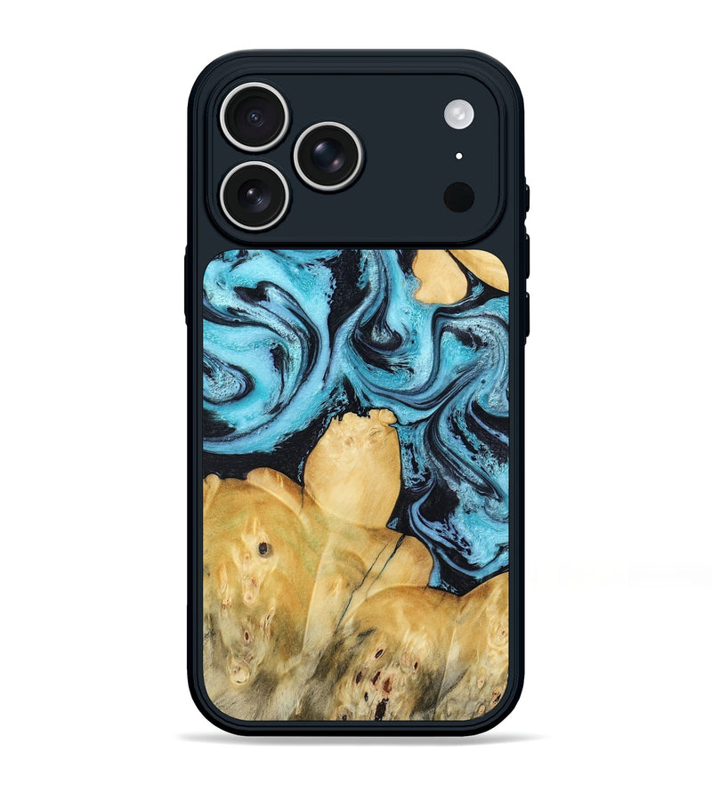 iPhone 17 Pro Max Wood Phone Case - Malaki (Blue, 797397)