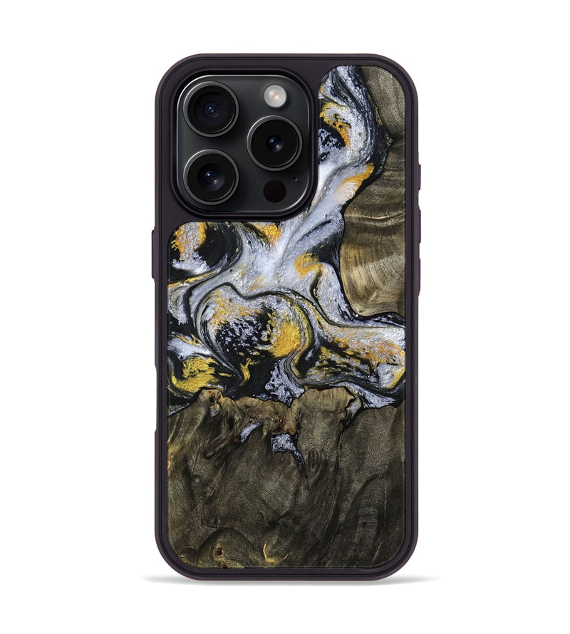 iPhone 16 Pro Wood Phone Case - Ally (Black & White, 797416)